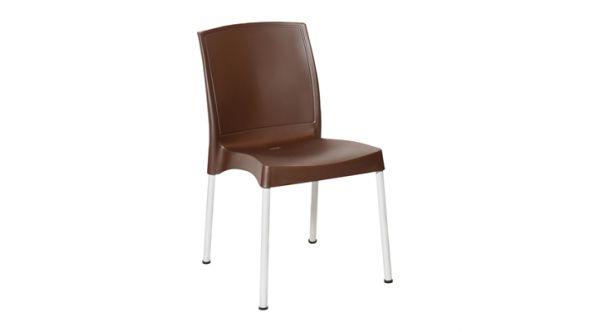 Bolero Bolero Elements Polypropylene Plain Side Chairs Dark Brown (4 Pack) JA919