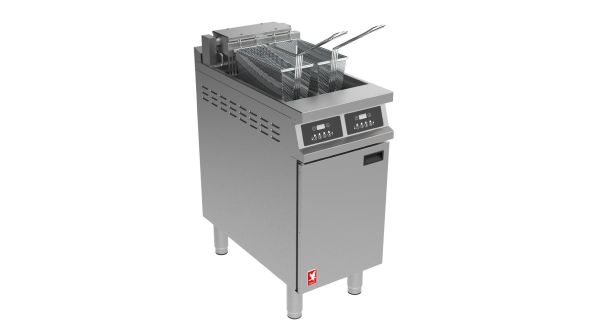 Falcon Dominator Plus Free Standing Electric Programmable Twin Filtration Fryer on Feet E3845F2P