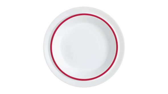 Autonomy Soup Dishes Red Border 230mm (12 Pack) V9432