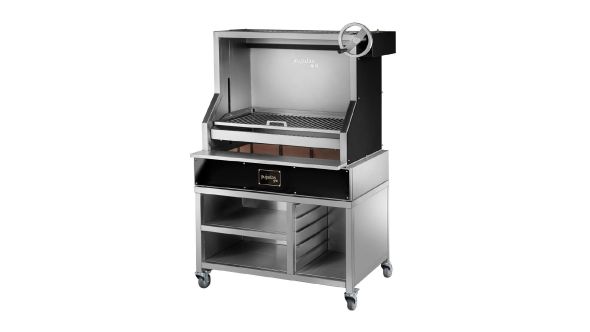 Pujadas Open Grill with V-Shaped Bars and Mobile Cabinet 8581011B
