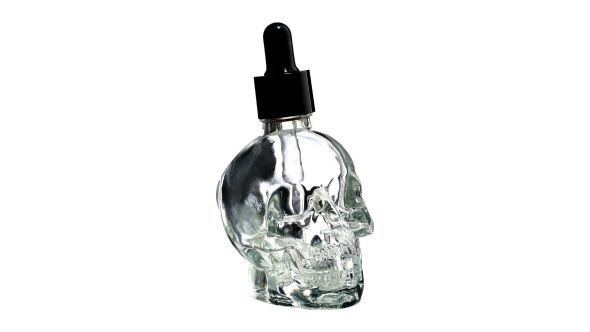 Skull Glass Bitter Bottle with dropper - 60ml (B2B) 45-00-004