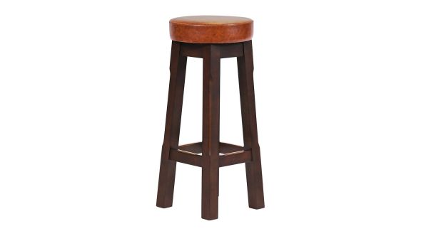 Everyday Wessex Dark Walnut High Stool with Bison Tan Seat (2 Pack) JF961