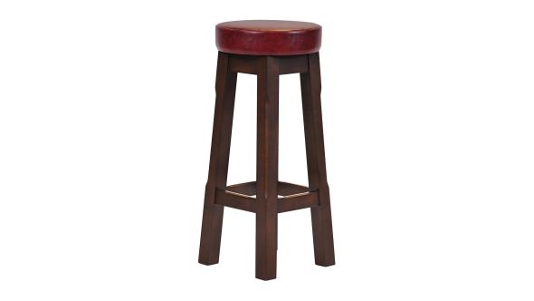 Everyday Wessex Dark Walnut High Stool with Bison Bordeaux Seat (2 Pack) JF962
