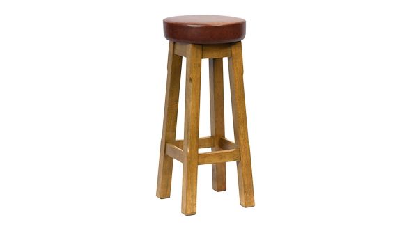 Everyday Wessex Weathered Oak High Stool with Bison Espresso Seat (2 Pack) JF970
