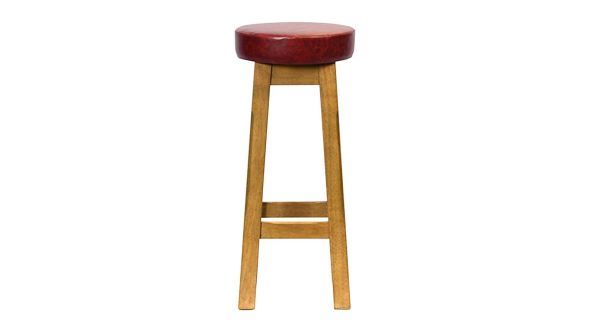 Everyday Everyday Wessex Weathered Oak High Stool with Bison Bordeaux Seat (2 Pack) JF972