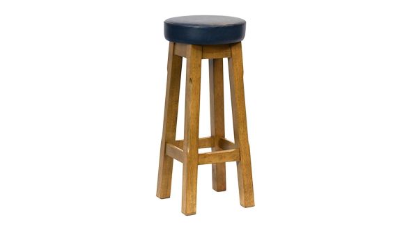 Everyday Wessex Weathered Oak High Stool with Bison Midnight Seat (2 Pack) JF974