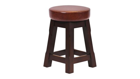 Everyday Wessex Dark Walnut Low Stool with Bison Espresso Seat (2 Pack) JF975