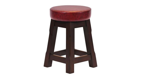 Everyday Wessex Dark Walnut Low Stool with Bison Bordeaux Seat (2 Pack) JF977