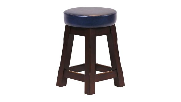 Everyday Wessex Dark Walnut Low Stool with Bison Midnight Seat (2 Pack) JF979
