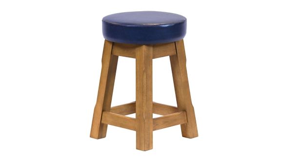 Everyday Wessex Weathered Oak Low Stool with Bison Midnight Seat (2 Pack) JF989