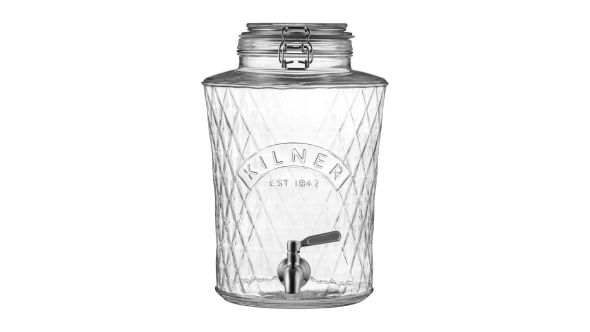 Kilner Clip Top Diamond Dispenser with Stainless Steel Tap 5Ltr 25.107