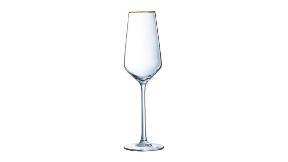 Cristal d'Arques Ultime Gold Band Flutes 170ml (8 Pack) P7634
