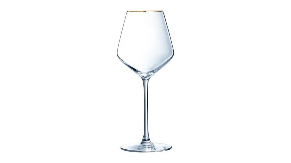 Cristal d'Arques Ultime Gold Band Wine Glasses 380ml (8 Pack) P7630