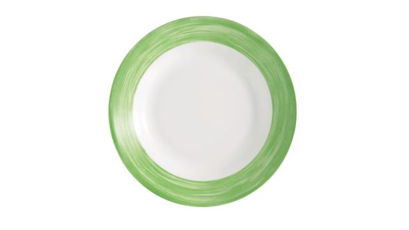 Arcoroc Brush Soup Plates Green 225mm (12 Pack) X0625