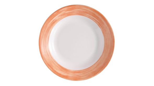 Arcoroc Brush Soup Plates Orange 225mm (12 Pack) X0626