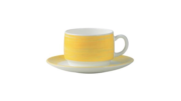 Arcoroc Brush Saucers Yellow 140mm (48 Pack) C3784