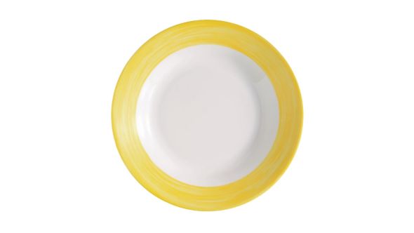 Arcoroc Brush Soup Plates Yellow 225mm (12 Pack) X0641