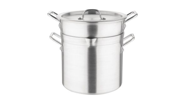 Vogue Aluminium Double Boiler Pan With Lid 28cm