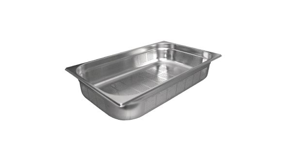 Vogue Stainless Steel Perforated 1/1 Gastronorm Tray 200mm