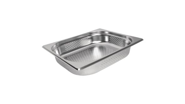 Vogue Stainless Steel Perforated 1/2 Gastronorm Tray 100mm