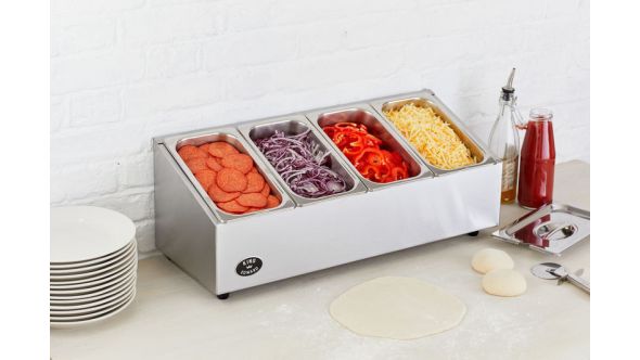 King Edward PKCS-SS Pizza King Chilled Pizza Toppings / Prep Unit