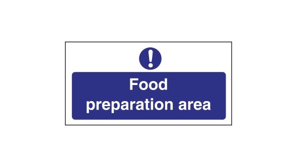 Vogue Food Preparation Area Sign