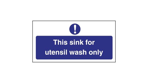 Vogue Utensil Wash Only Sign