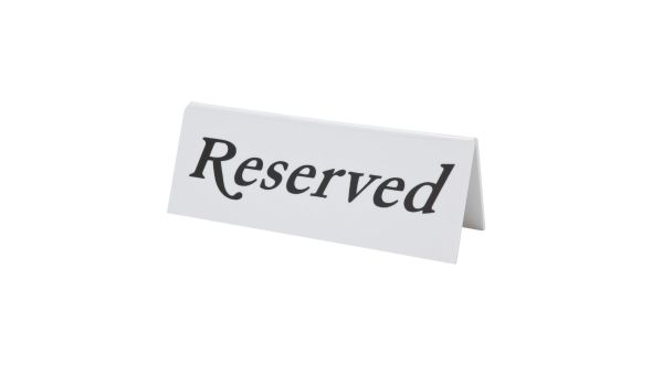 Beaumont Plastic Reserved Signs (10 Pack) 3453P