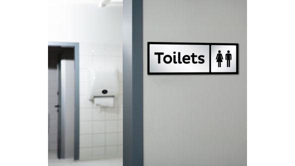 Large Toilets Door Sign with Symbols Pack