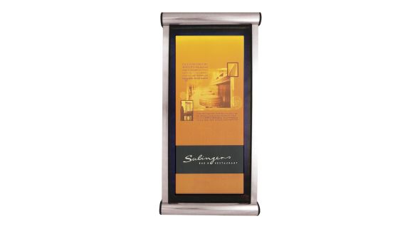 A2 Portrait Illuminated Prestige Outdoor Lockable Menu Case (Gold or Silver)