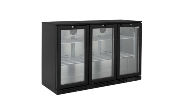 Blizzard LOWBAR3 Low Height Triple Hinged Glass Door Bottle Cooler