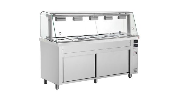 Inomak MFV718 Bain Marie With Glass Canopy 5x GN1/1