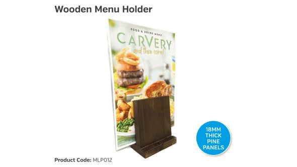 Lean Back Wooden Menu Holder