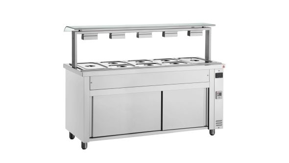 Inomak MVV718 Bain marie with sneeze guard 5x GN1/1