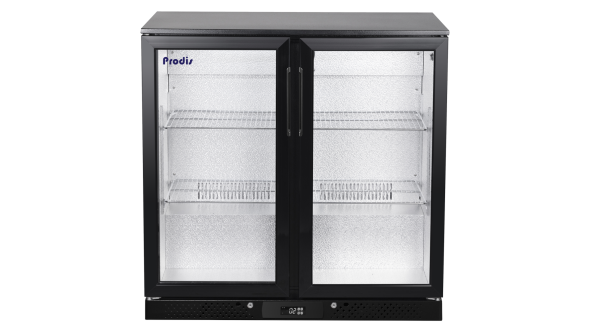 Prodis NT2BHLO-LE Double Door Hinged Black Bottle Cooler, 208 Litres