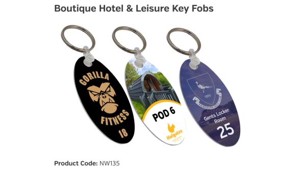Boutique Hotel &amp; Leisure Key Fobs - Oval - Full Colour Photo Print