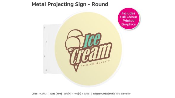 Metal Projecting Sign - Round