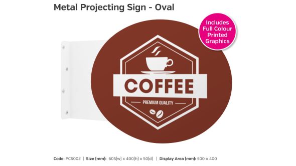 Metal Projecting Sign - Oval