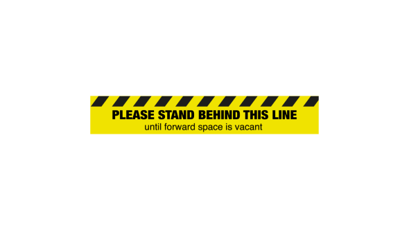 Please stand behind this line until forward space is vacant floor graphic - SD043