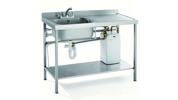 Parry - QFSINK1260R10L Stainless Steel Quick Fit Heated Sink - Right Hand Drainer