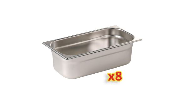 Vogue Gastronorm Container Kit 1/4 (8 pack)