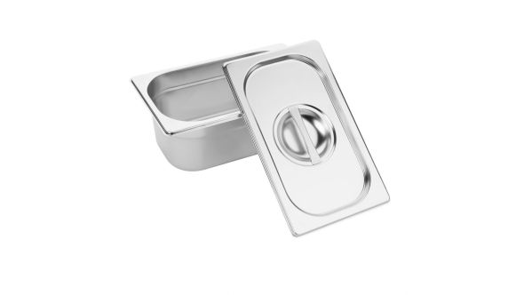 Vogue Gastronorm Tray Set with Lids 1/9 (6 pack)