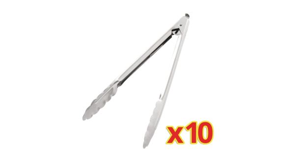 Bulk Buy Catering Tongs 10" (10 Pack)