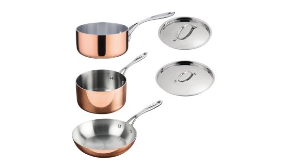 Vogue Cook Like A Pro 3-Piece Tri-Wall Copper Cookware Set