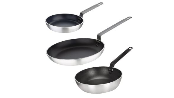 Vogue Cook Like A Pro 3-Piece Aluminium Non-Stick Frying Pan and Sauté Pan Set