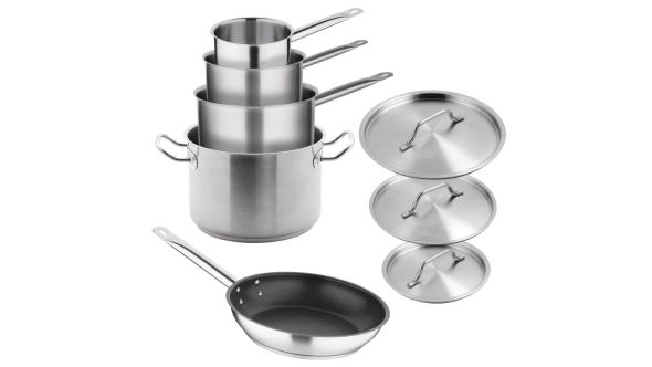 Vogue Cook Like A Pro 5-Piece Stainless Steel Cookware Set