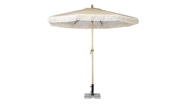 Bolero Sicily Round Striped & Tassled Parasol 2.5m Diameter - FU508
