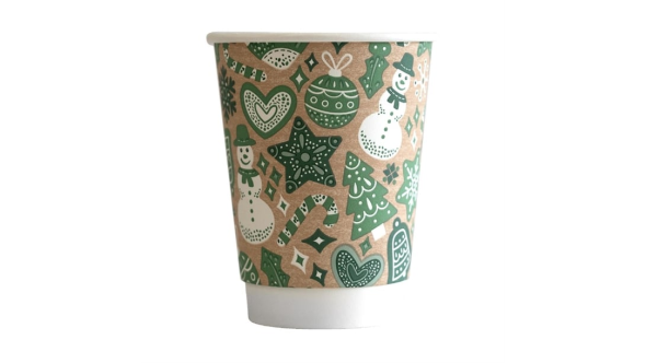 Vegware Christmas Double Wall Hot Cup 89-Series 12oz (500 pack)