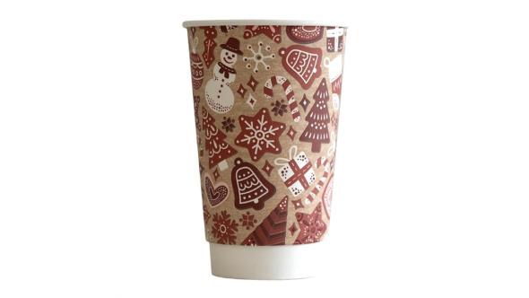 Vegware Christmas Double Wall Hot Cup 89-Series 16oz (Pack of 400)