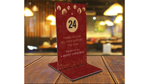 Christmas Table Numbers Thank you for your support this year – Short - Burgundy